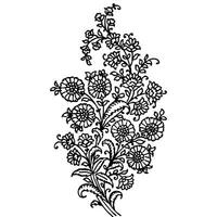 un monocromo floral ilustración, un negro y blanco dibujo de un manojo de flores vector