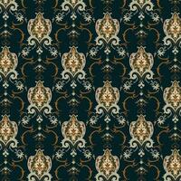 A blue and brown wallpaper with a pattern on it, repeated pattern, wall art vector