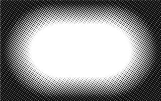 Horizontal capsule frame gradient halftone dotted background. Dots texture banner template. Texture overlay grunge distress linear. Black and white duotone faded effect layout. Vector illustration
