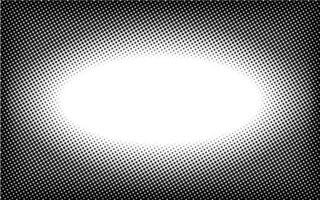 Horizontal oval frame gradient halftone dotted background. Dots texture banner template. Texture overlay grunge distress linear. Black and white duotone faded effect layout. Vector illustration