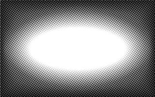 Horizontal oval frame gradient halftone dotted background. Dots texture banner template. Texture overlay grunge distress linear. Black and white duotone faded effect layout. Vector illustration