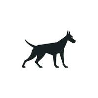 Vector Silhouette Of A Standing Dog With Body Details