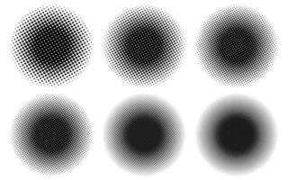 Collection circle halftone gradient grunge overlay element vector