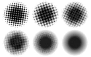 Collection circle halftone gradient grunge overlay element vector