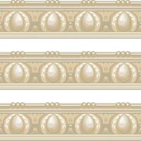 A decorative white and beige border with an intricate design vector