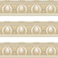 A decorative white and beige border with an intricate design vector