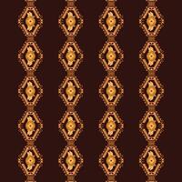 A vibrant red background with an intricate gold pattern vector