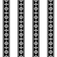 A black and white ikat effect striped pattern border vector