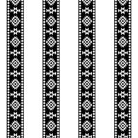 A black and white ikat effect striped pattern border vector