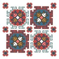 A cross stitch pattern with a red, white, and blue design vector