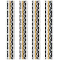 A white and yellow striped border pattern with black and white stripes vector