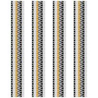 A white and yellow striped border pattern with black and white stripes vector