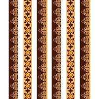 A brown and white striped border patterns with gold designs vector