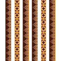 A brown and white striped border patterns with gold designs vector