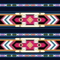 A vibrant and intricate seamless repeated pattern border displayed against a vibrant blue background vector