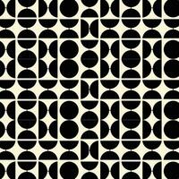 A monochromatic abstract pattern featuring circular shapes, seamless repeated pattern vector