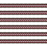 A border of red and brown lace on a white background vector