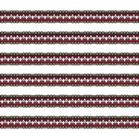 A border of red and brown lace on a white background vector