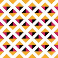 A vibrant geometric pattern with black, pink, and yellow triangles vector