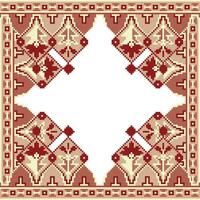 A cross stitch pixel art pattern with a white background vector