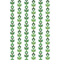 A vibrant pattern of green leaves on a crisp white background vector