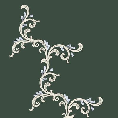 A floral swirls pattern made of white flowers