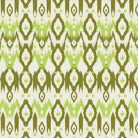 A vibrant and intricate green and white ikat abstract pattern vector