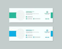 Simple Email signature template with different color vector