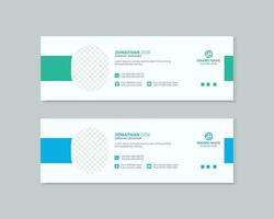 Simple Email signature template with different color vector