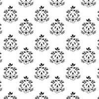 A monochromatic floral repeated seamless pattern on a minimalistic white background vector