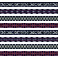 A colorful striped pattern borders in blue, red, and white vector