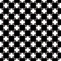 A black and white pattern with white crosses vector