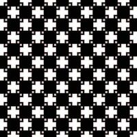 A black and white pattern with white crosses vector