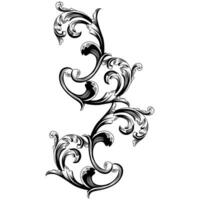 Elegant sleek mughal inspired abstract swirls, line art vector