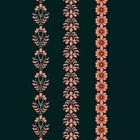 A vibrant borders of pink flowers against a dramatic dark backdrop vector