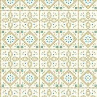 A vibrant white and blue pattern with pops of green accents vector