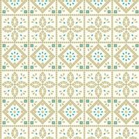 A vibrant white and blue pattern with pops of green accents vector