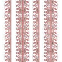A vibrant red and white striped pattern borders on a clean white background vector