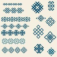 A bunch of different types of cross stitch designs vector