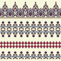 Floral pattern borders on a creme background vector