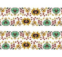 A pattern borders of flowers and leaves on a white background vector