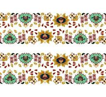 A pattern borders of flowers and leaves on a white background vector