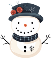 caprichoso inverno charme com adorável boneco de neve png