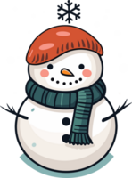 caprichoso inverno charme com adorável boneco de neve png