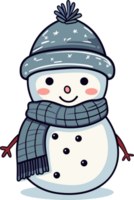 caprichoso inverno charme com adorável boneco de neve png