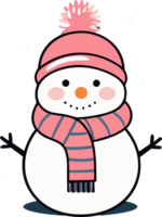 caprichoso inverno charme com adorável boneco de neve png