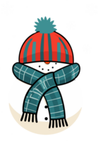 Whimsical Winter Charm with Adorable Snowman png