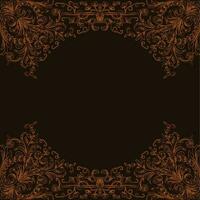 A decorative border on a textured brown and black background vector