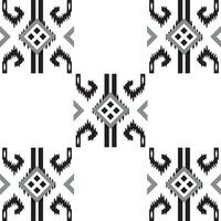A black and white abstract design, repeated pattern border vector