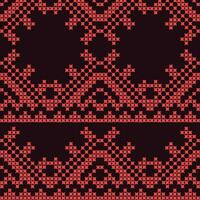 A red and black pattern with stars on it, seamless repeated border vector